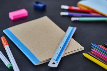 Rocket made out of School supplies.