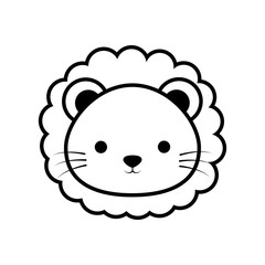 cute lion animal isolated icon vector illustration design
