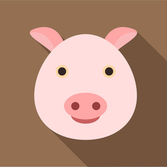 Pig icon. Flat illustration of pig vector icon for web