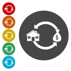 For sale sign icon. Real estate selling. 