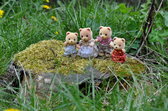Ausflug eine Teddybär Familie