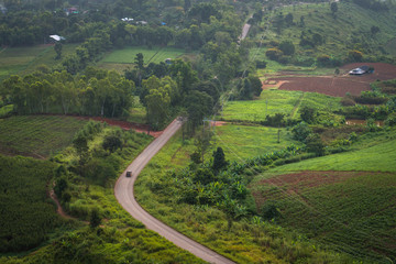 Road at Khao-kho national park in Phetchabun,Thailand.