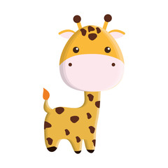cute giraffe isolated icon vector illustration design