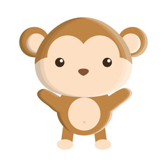 cute monkey isolated icon vector illustration design