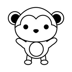 cute monkey isolated icon vector illustration design