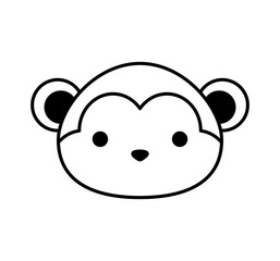 cute monkey isolated icon vector illustration design