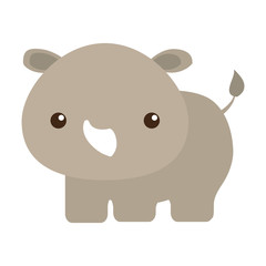 cute rhino isolated icon vector illustration design