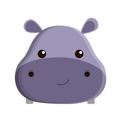 cute hippopotamus isolated icon vector illustration design