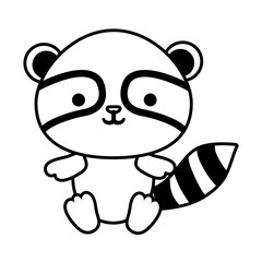 cute raccoon isolated icon vector illustration design