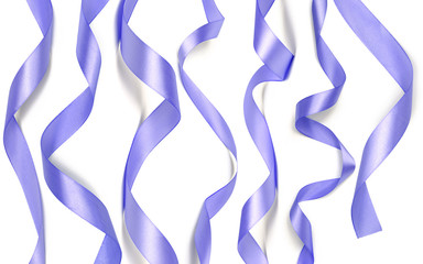 beautiful purple satin ribbon isolated on white