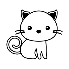 cute cat mascot isolated icon vector illustration design