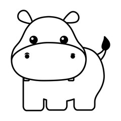 cute hippopotamus isolated icon vector illustration design
