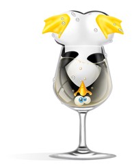 Naklejka premium Pinguino nel bicchiere
