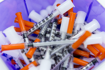 Many Insulin syringes in the box