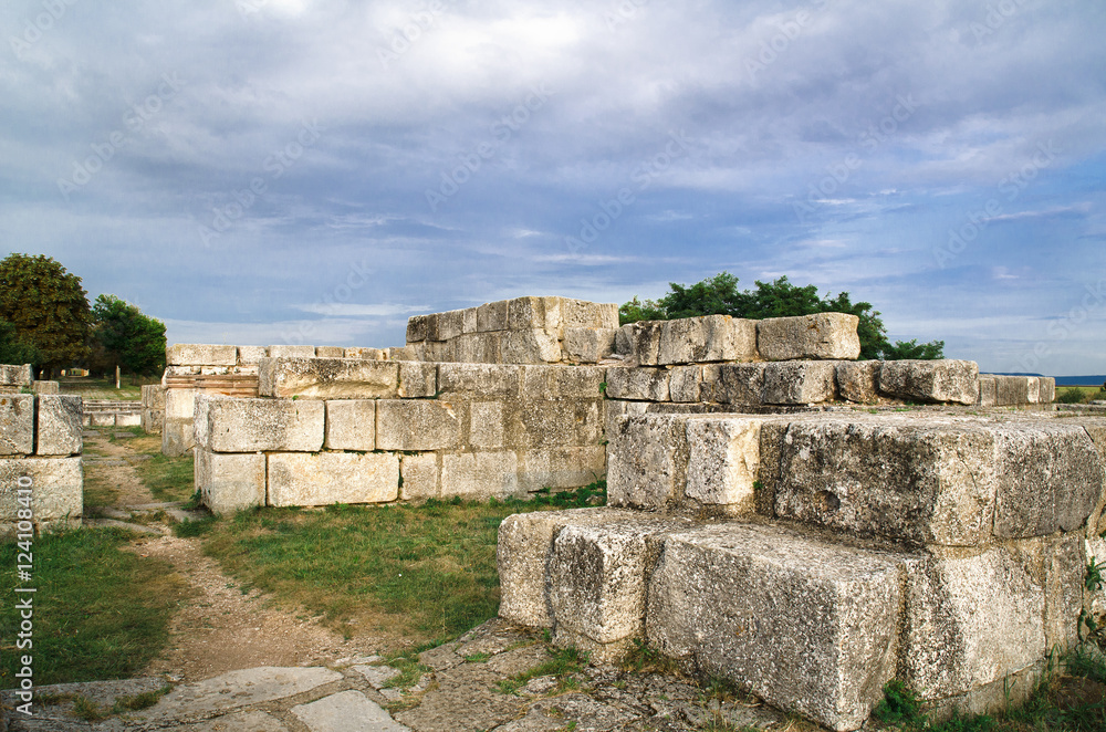 Poster Ruins of the old Bulgarian capital - Pliska