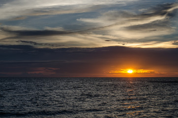 Sunset over the sea