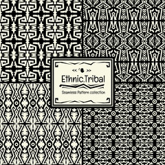 Seamless abstract vector pattern collection ethnic tribal.