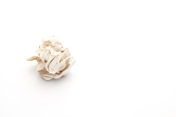 close-up of crumpled paper ball, Wadded paper