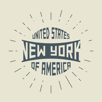 Grunge vintage round stamp with text New York City, New York