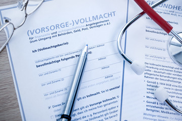 Vollmacht Krankheit sterben 