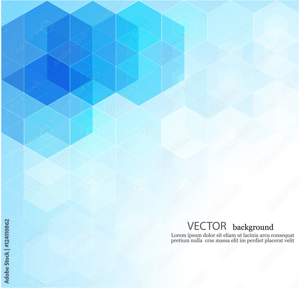 Poster vector abstract science background. hexagon geometric design.