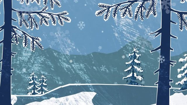 Winterlandschaft Scherenschnitt Animation 
