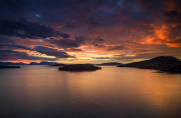 Fototapeta na wymiar Sunrise in Nidri Lefkas island Greece
