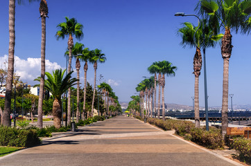 Coastline and promenade in Limassol, island Cyprus, Europe, Medi