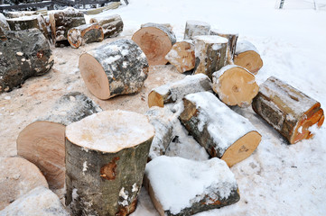 Stack of chopped fire woods