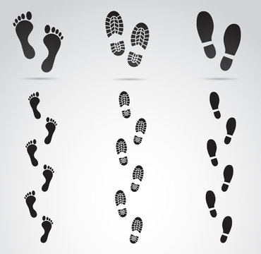 Human footprints vector art.