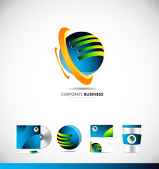 Corporate business 3d sphere logo icon design