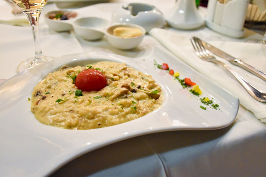 Meal in a luxury Greek restaurant