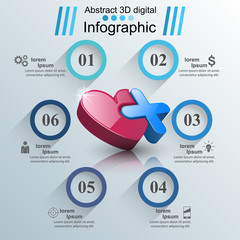 Health icon. 3D Medical infographic.