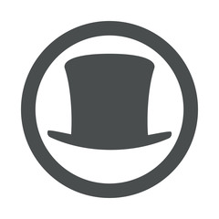 Icono plano chistera en circulo color gris