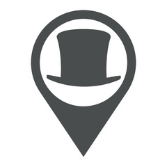 Icono plano localizacion chistera gris