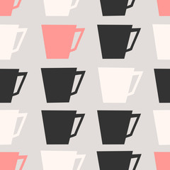 Seamless Coffee Cups Pattern