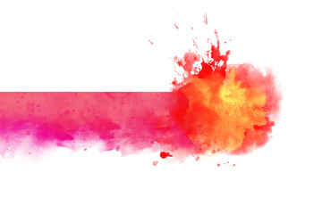 Warm Red watercolor abstract border
