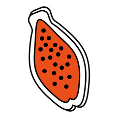 papaya tropical fruit icon vector illustration design