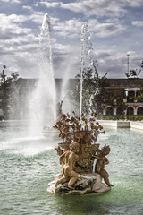 Beautiful fountain near the Royal Palace of Aranjuez,  Spain