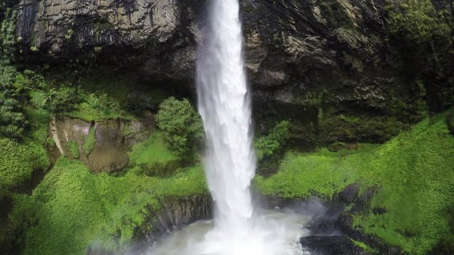 Bridal Veils Waterfall aerial, Raglan, New Zealand.