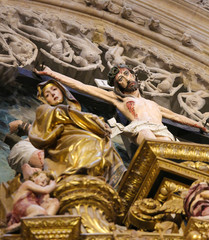 Statue of Jesus on the Cross in Burgos Cathedral, Spain