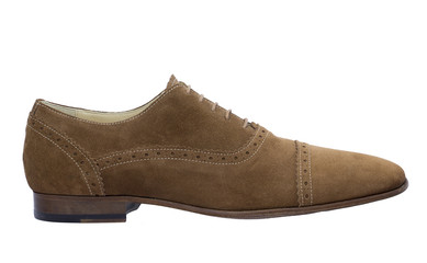 Leather man shose on white