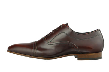 Leather man shose on white