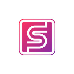 Letter S logo,Rounded rectangle shape symbol,Digital,Technology,Media