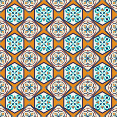 Vector seamless texture. Beautiful colored pattern for design and fashion with decorative elements