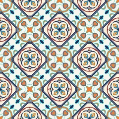 Cercles muraux Tuiles marocaines Texture transparente de vecteur. Beau motif coloré pour le design et la mode avec des éléments décoratifs