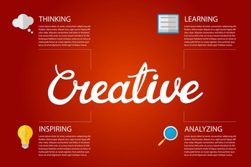 Obraz premium Creative infographic design template with hand lettering calligraphy