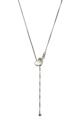 Silver chain with pendant on white background