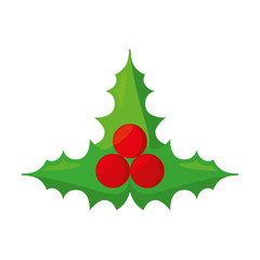 christmas leafs isolated icon vector illustration design