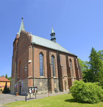 Zator, Poland - Gothic Church of St. Adalbert and St. George (sw. Wojciecha i sw. Jerzego). Zator is an old town on the Skawa river within Oswiecim County
